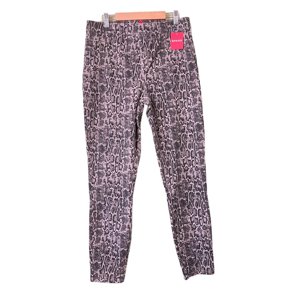 NWT Spanx Women's Jean-Ish Ankle Leggings Taupe Snakeskin Size Large - Picture 1 of 11